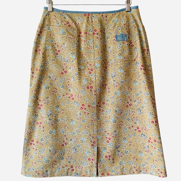 Vintage Cottagecore Skirt Size 10 100% Cotton Floral LizWear Jeans 5 Pocket - Picture 5 of 13